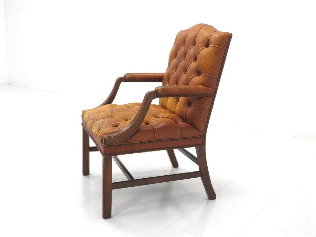 英国　イギリス　アンティーク　総本革　レザー　チェア　チェア　ソファ