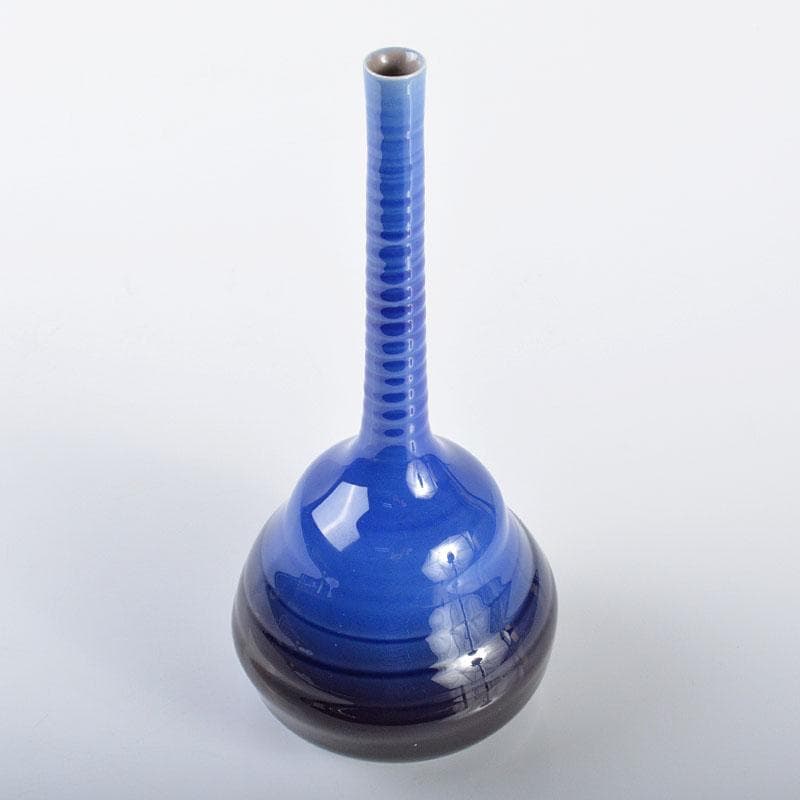 九谷焼　人間国宝　三代八十吉　徳田正彦作　彩釉　花入　D　R4244