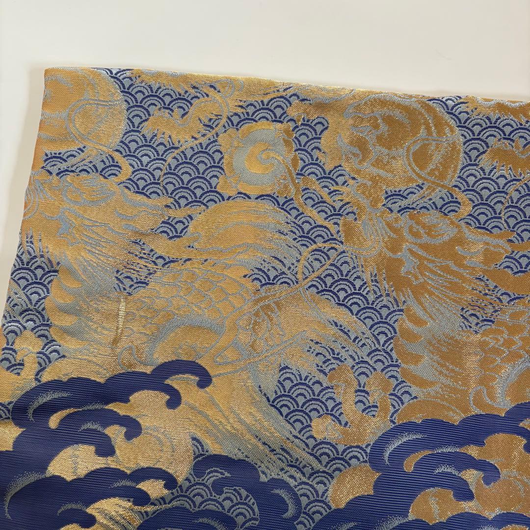 (7-138)馬乗袴　2尺1寸　水色　龍柄　金