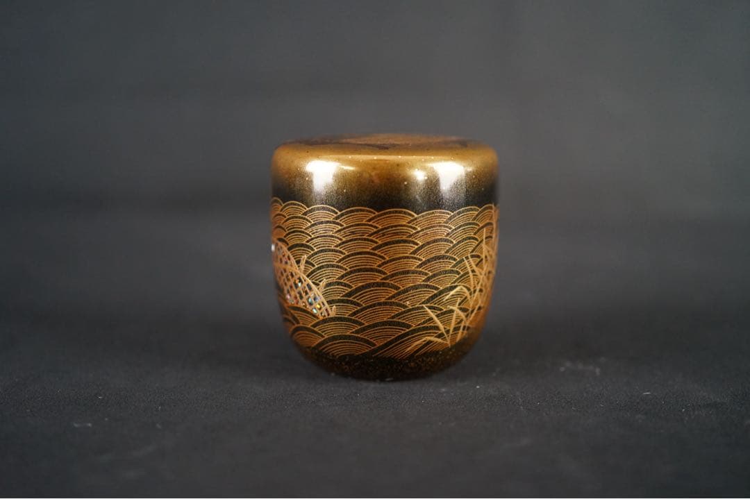加賀蒔絵師 大下香仙 柳橋 棗 共箱 共布 金蒔絵 梨地 螺鈿細工 漆芸名品