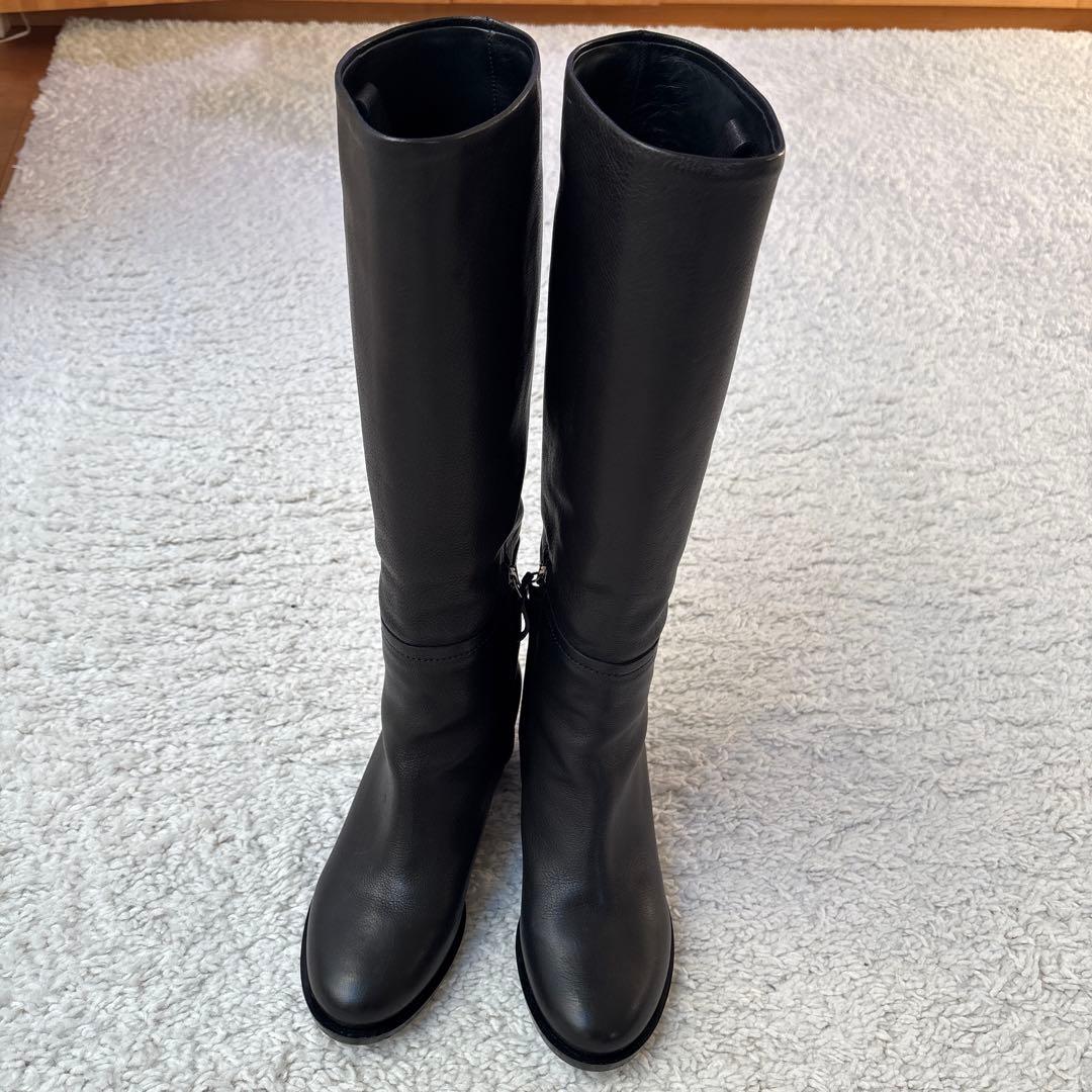 Max Mara マックスマーラロングブーツレザー黒美品