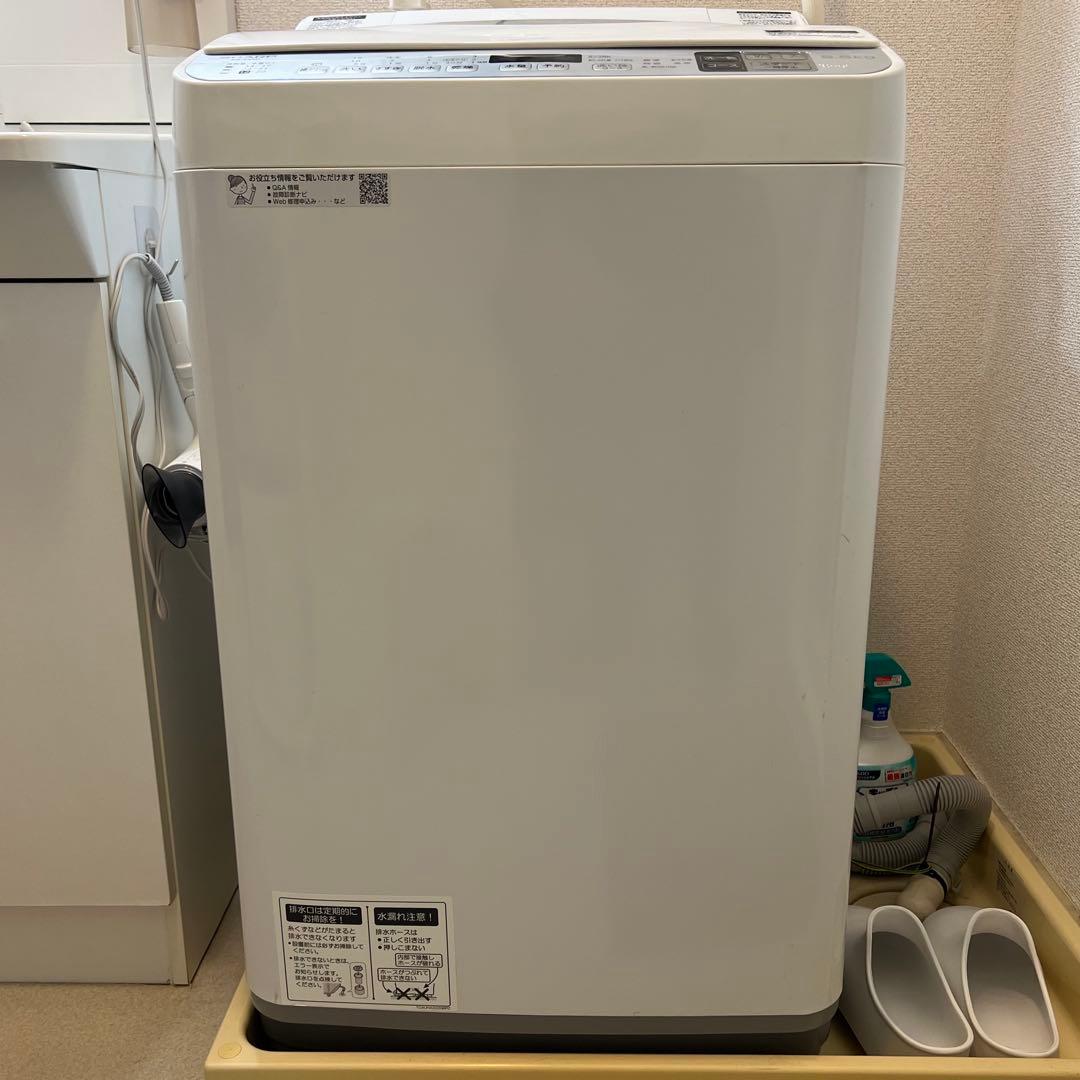 【美品】パナソニック 洗濯機 ES-TX5D-S 2020年製 給・排水ホース付