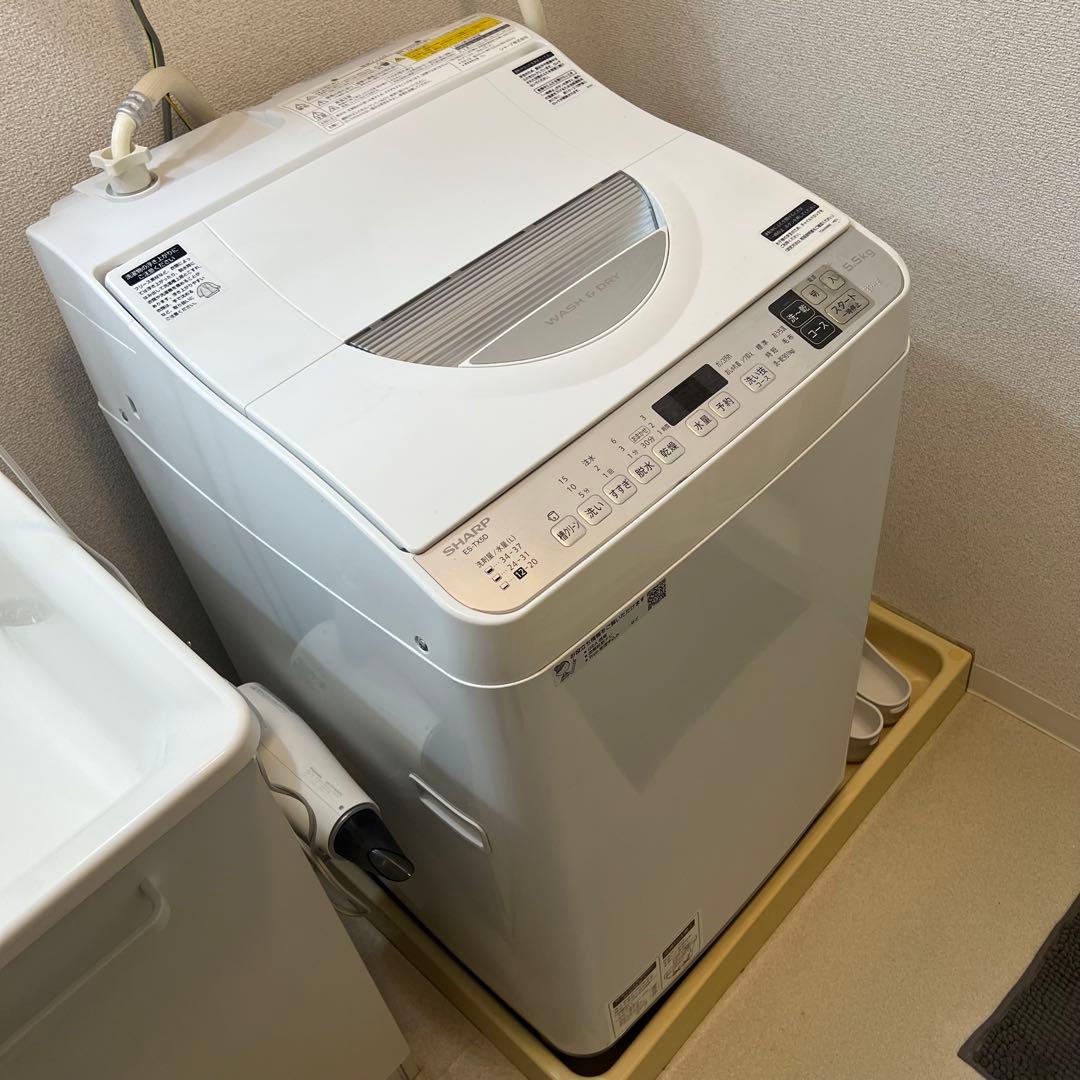 【美品】パナソニック 洗濯機 ES-TX5D-S 2020年製 給・排水ホース付