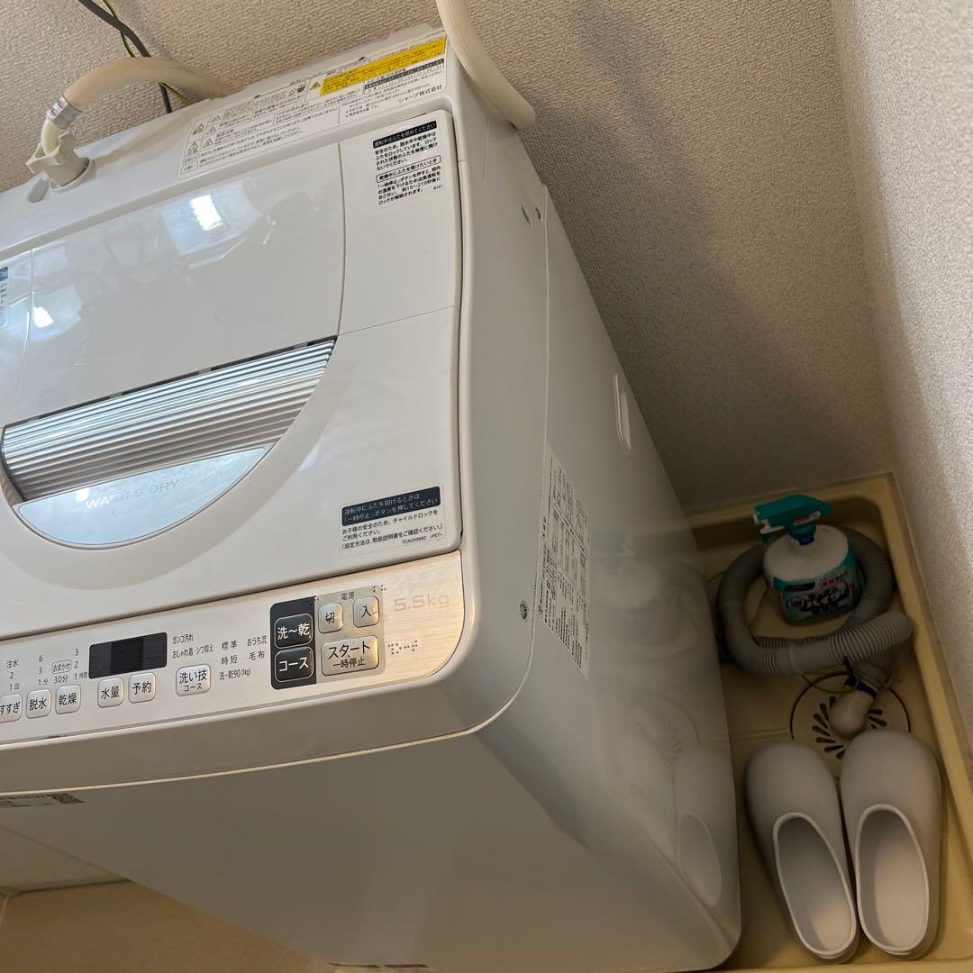 【美品】パナソニック 洗濯機 ES-TX5D-S 2020年製 給・排水ホース付