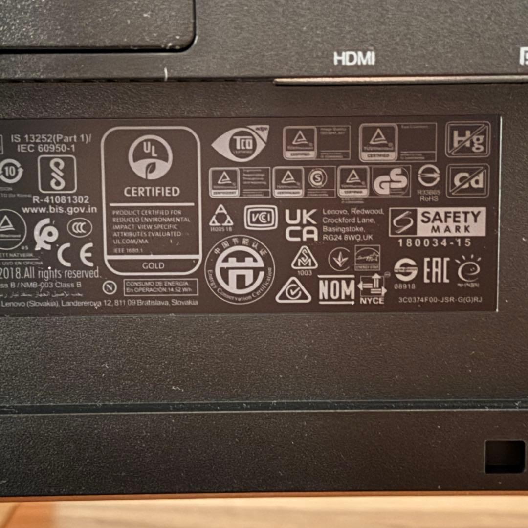 美品　Lenovo ThinkVision T23d-10 モニター