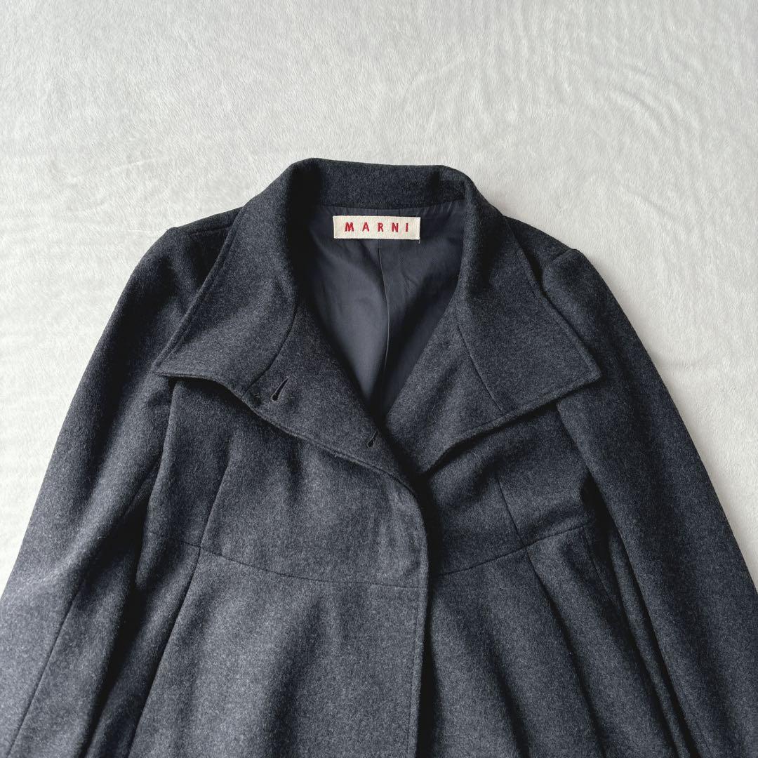 【美品】マルニ　MARNI ショート丈　コート　ジャケット　グレー　ウール