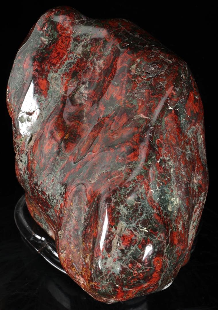 五色石 水石 赤石原石 鑑賞石 天然石 自然石 飾石 美石 台座付 20.6kg