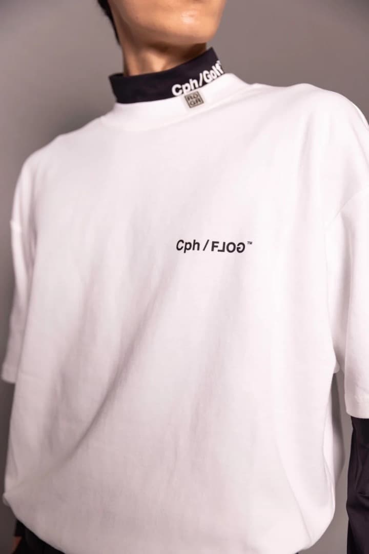 Cph/Golf×RUFFLOG SS MOCK NECK TEE WHITE