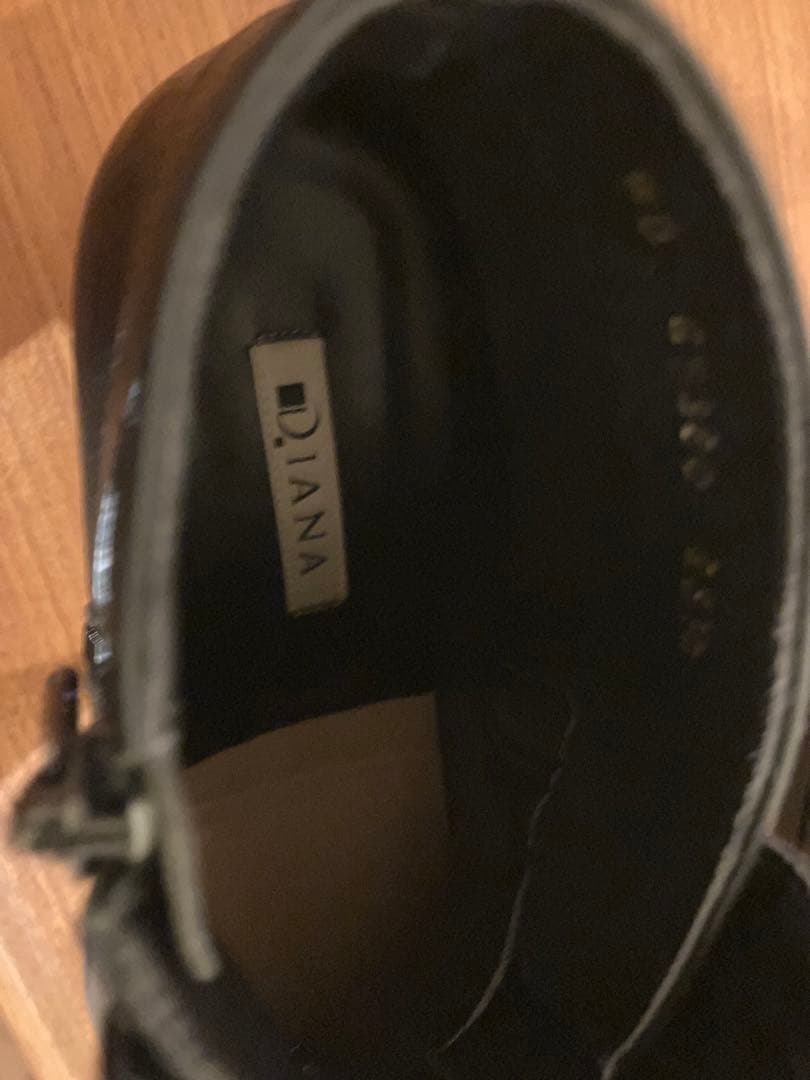 【未使用】DIANA 本革 ショートブーツ ブラック23.5cm WD65380