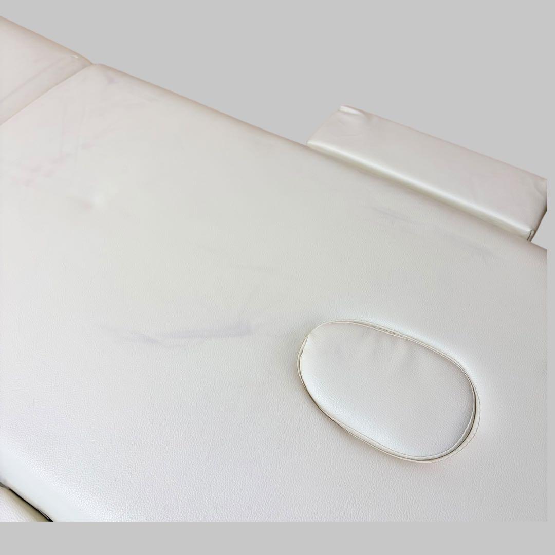 BTM 折りたたみ マッサージベッド コンパクト ホワイト エステ