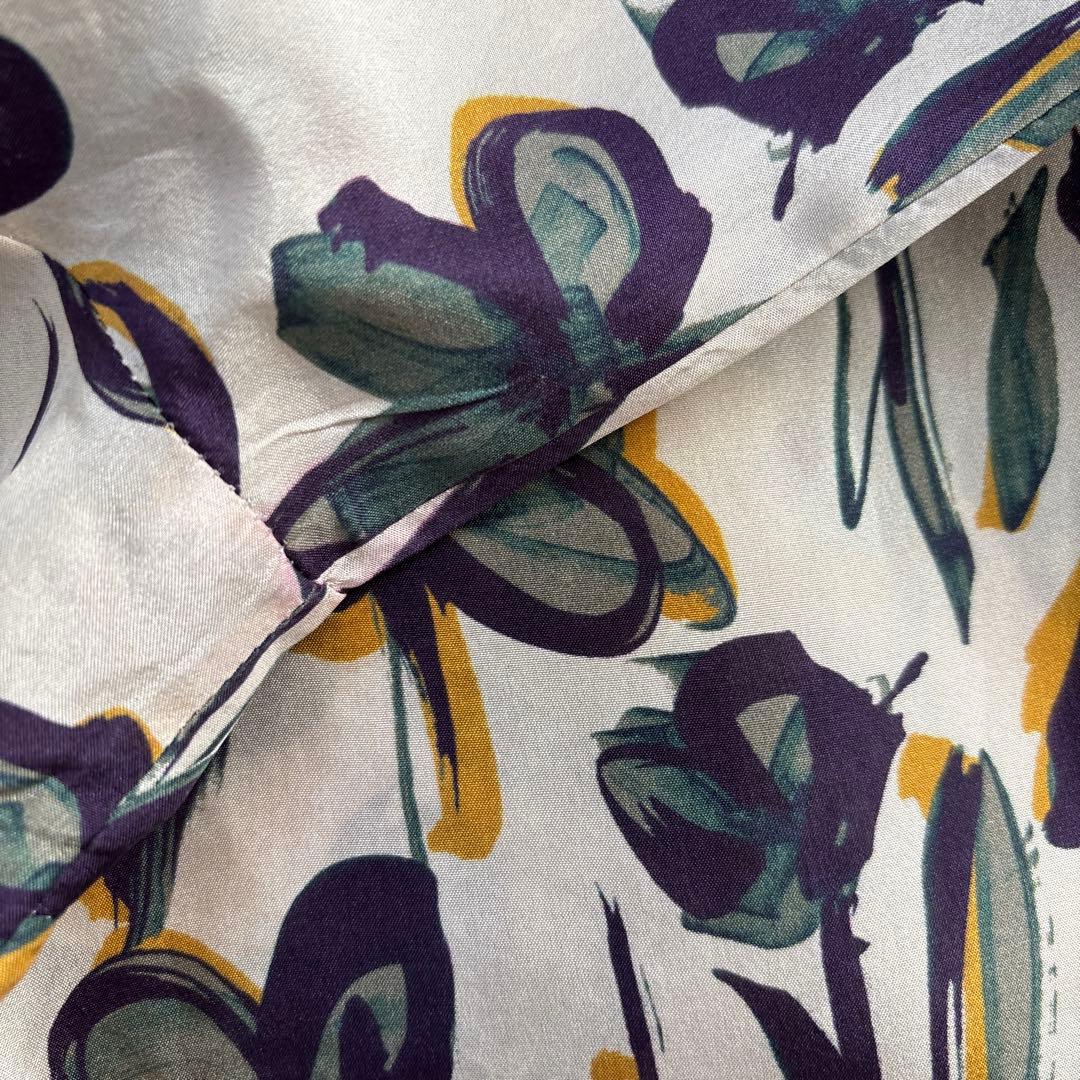 TOMORROWLAND シルククローバープリント ボウタイブラウス