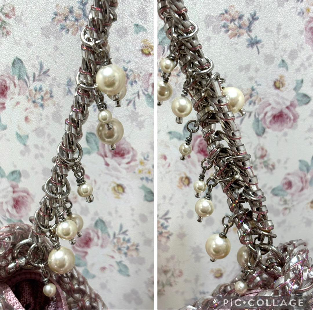 専用☆アンテプリマ☆三日月型 ワンショルダー ワイヤーバッグ グリッター パール