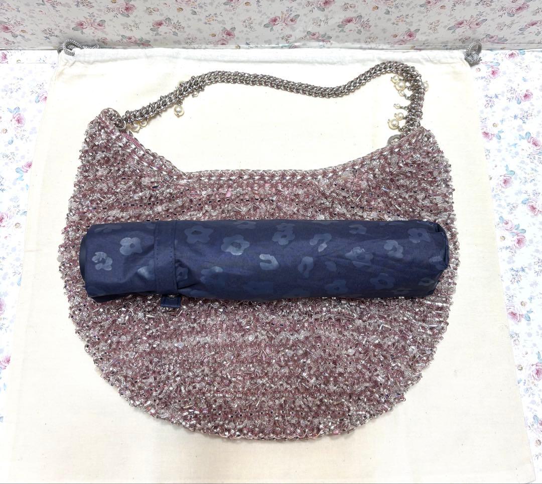 専用☆アンテプリマ☆三日月型 ワンショルダー ワイヤーバッグ グリッター パール