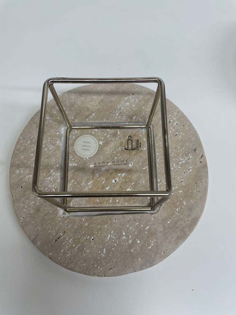 ザラホーム　大理石　キャンドルトレイ ディスプレイトレイ　大、小　2個