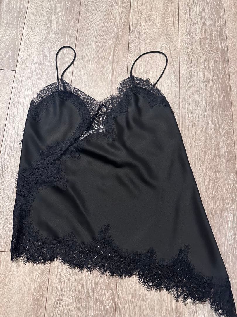 ZARA ZW COLLECTION レーストリムキャミソール ブラック