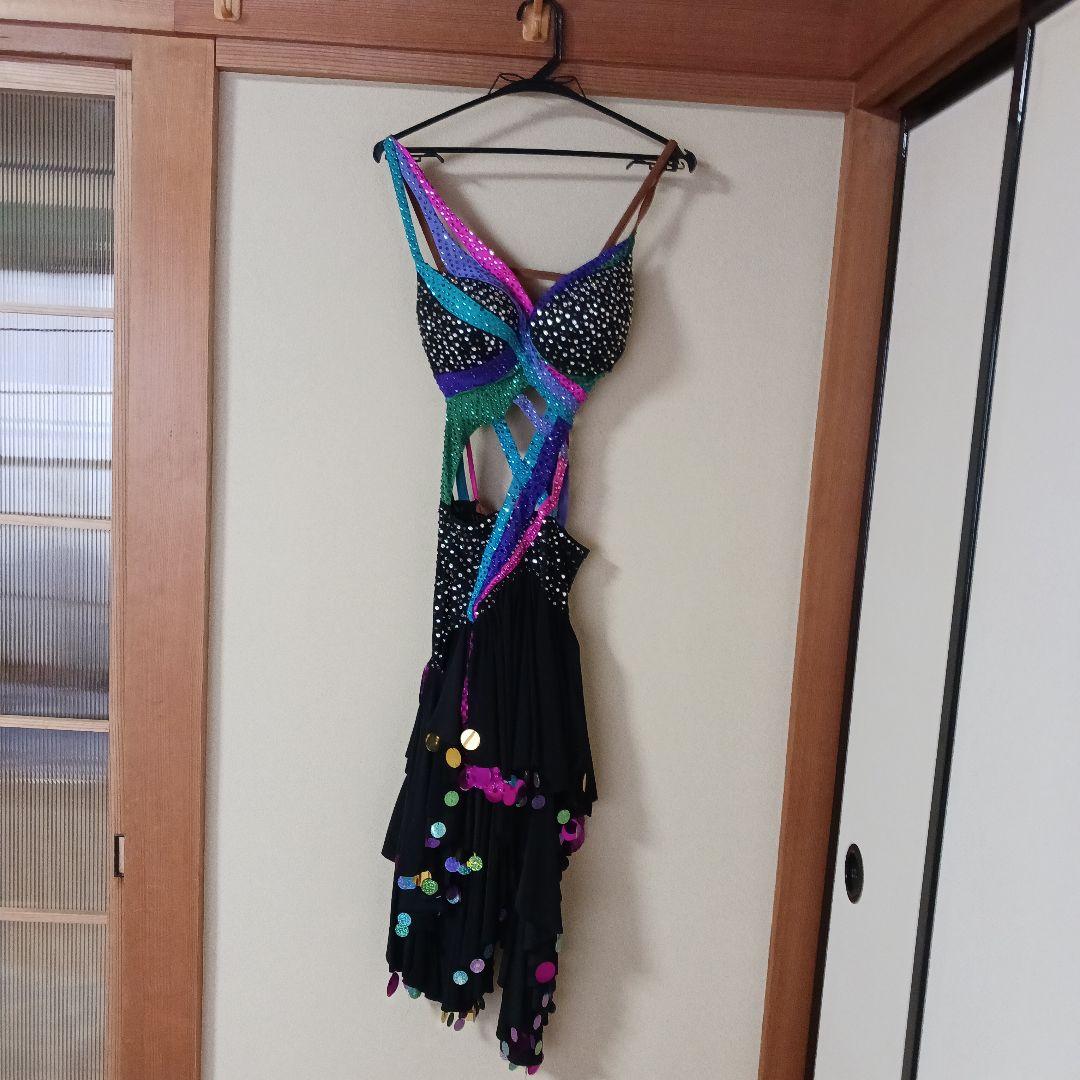 お値下げ❗社交ダンス　ラテン　インパクト　 カラフルストーンドレス　S~M