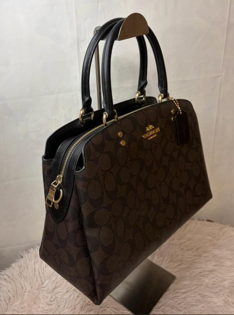 A*ん様 COACH コーチ F 91495 2WAY レザーシグネチャーハンド