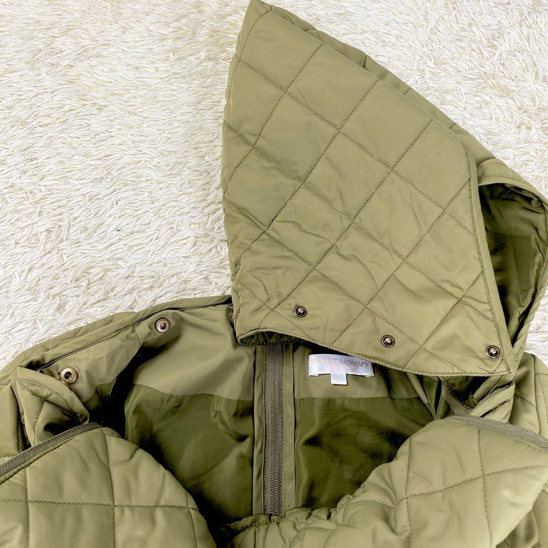 【極美品】スウィートマミー 3way ママコート キルティングコート L カーキ