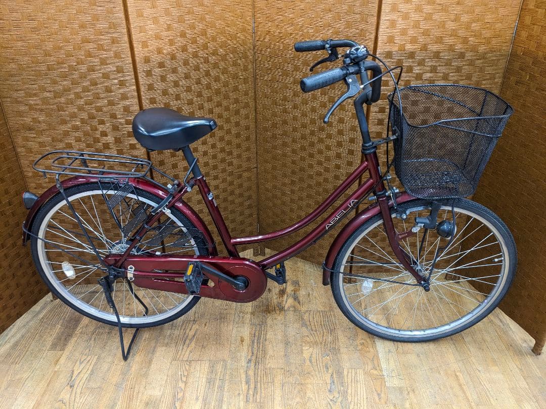 U093 普通自転車　26インチ　レッド　シンプル　お手頃価格