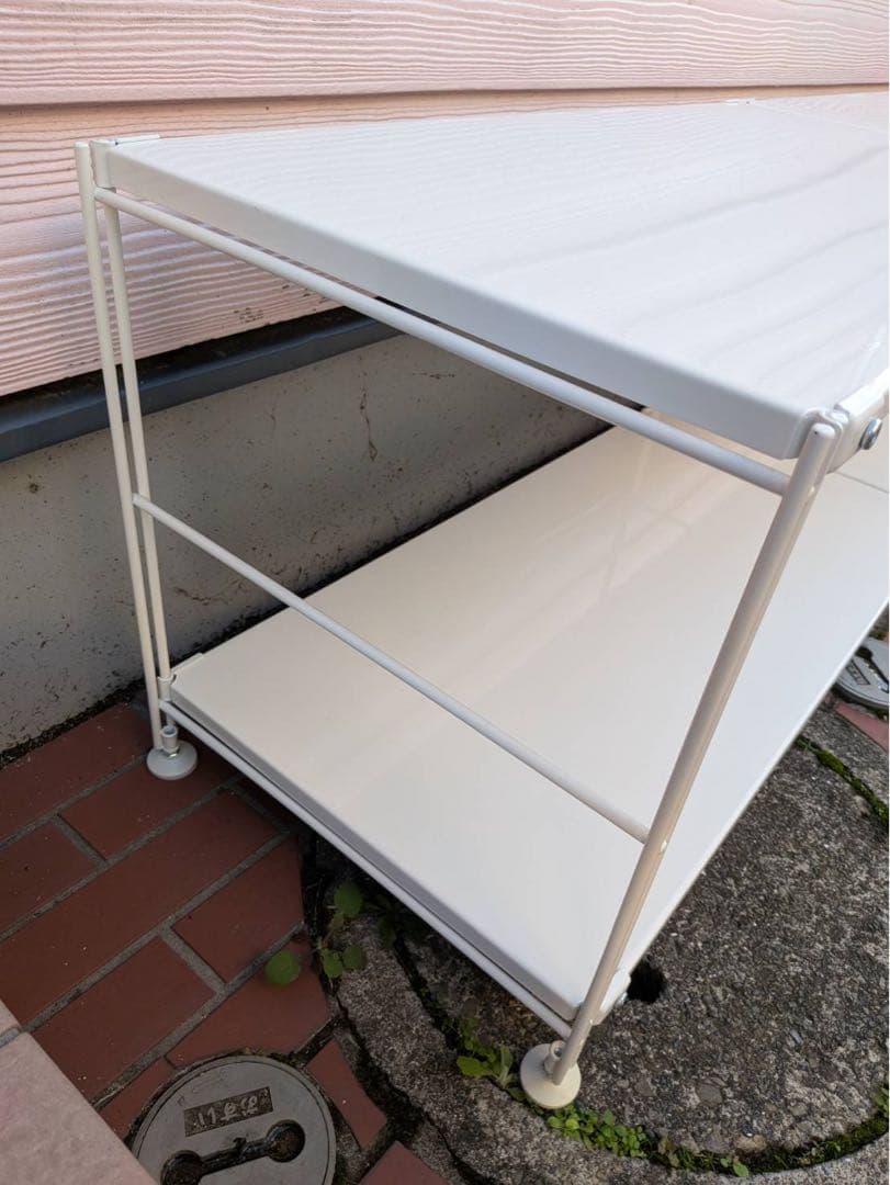 ■送料込■無印 スチールユニットシェルフライトグレースチール棚 ワイドロータイプ