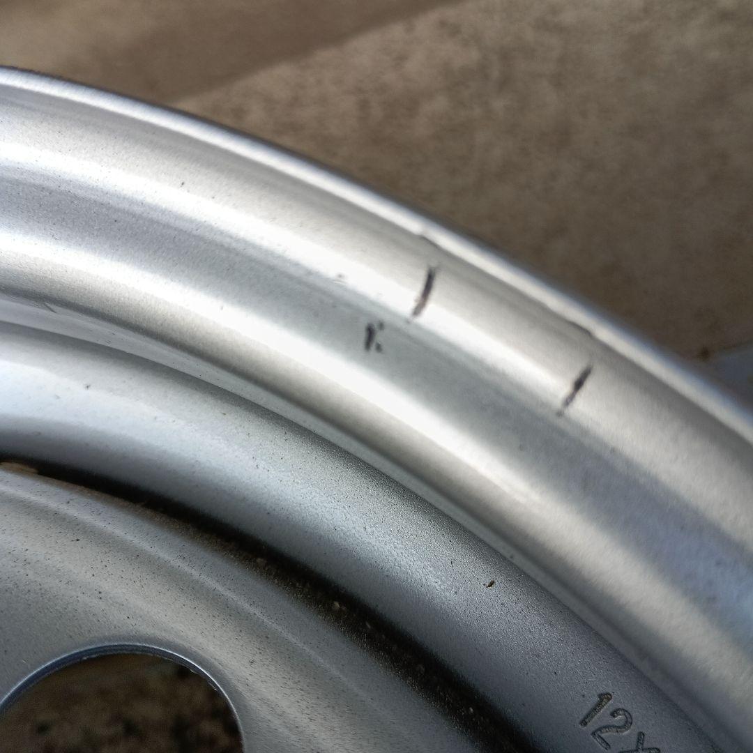 車両未装着　美品　スチールホイール 12インチ 4穴　PCD100 1度組込み品