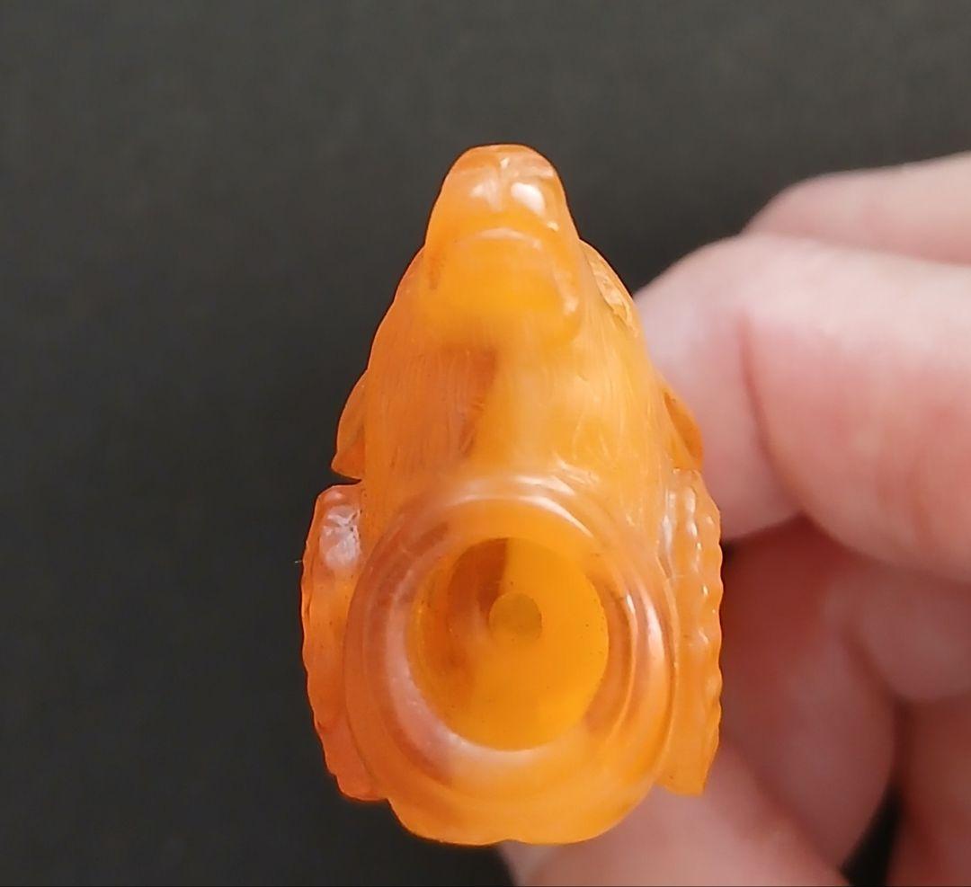 琥珀 パイプ ひつじ 「種の保護法認定」NO723