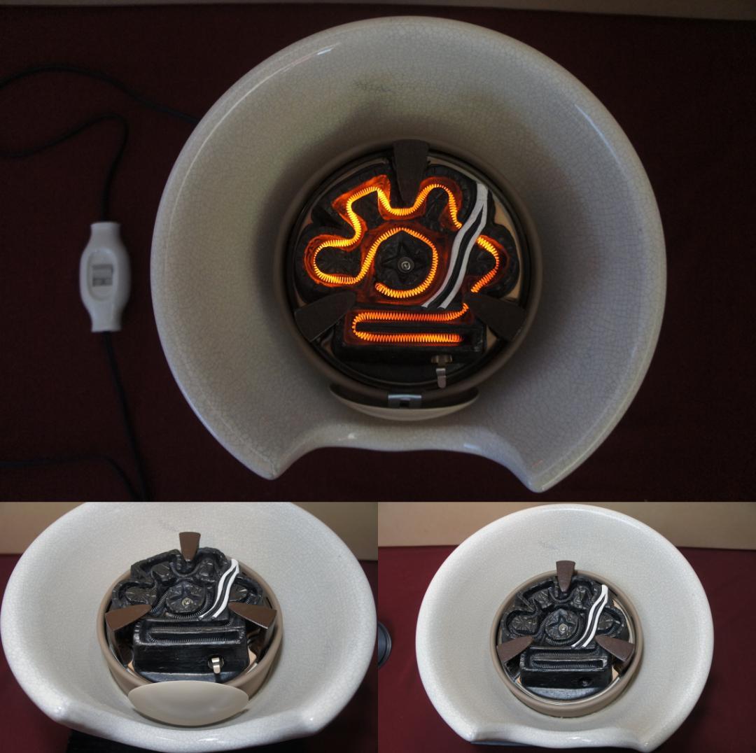 ☆ 野々田 さつま風炉(紅鉢型)電熱器 在銘 萬代屋小釜 釜鐶他フルセット送料込