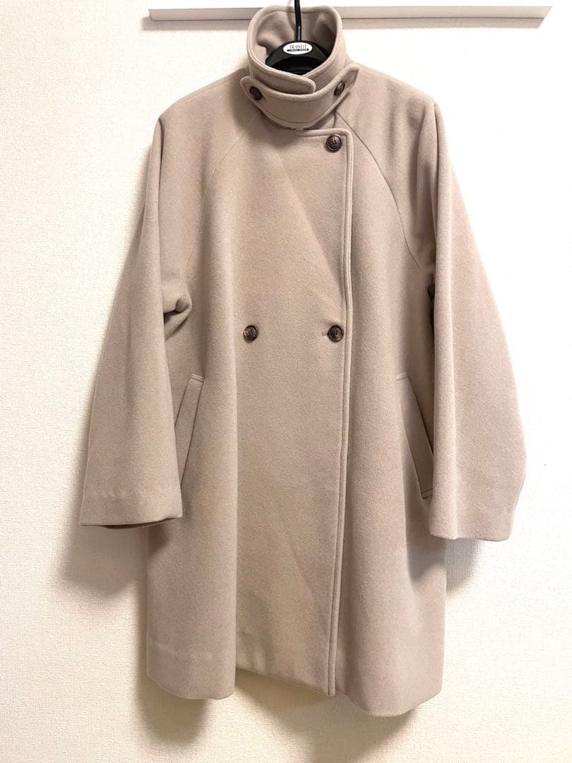 SHIPSanyスタンド&ダブルカラーコート　ベージュ