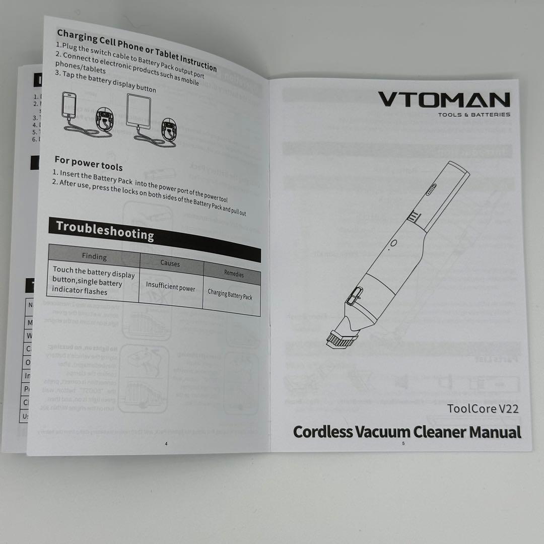 VTOMAN　災害時に役立つ充電も出来る掃除機　カージャンプスターターにも