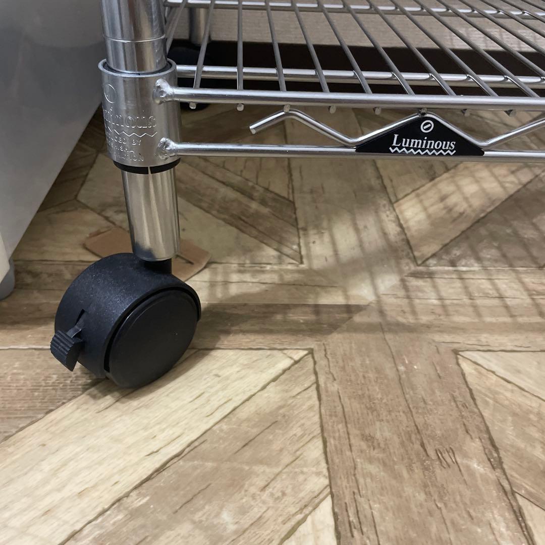 美品　Luminous スチールラック 4段 シルバー NLH7615-4