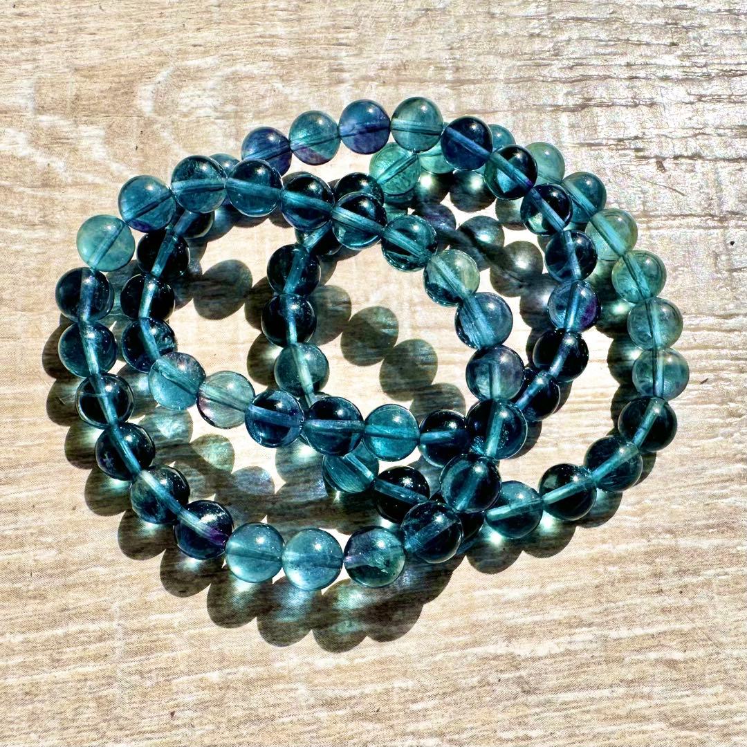 レアカラー！！　ブルーフローライト　ブレスレット①