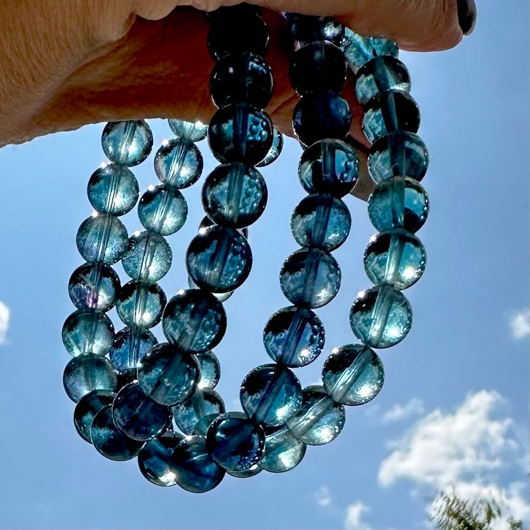 レアカラー！！　ブルーフローライト　ブレスレット①