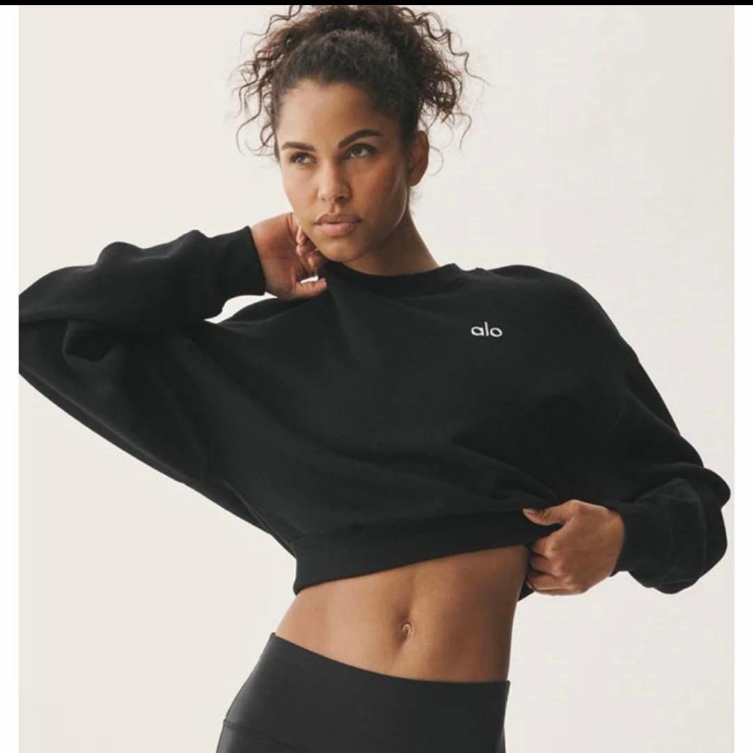 alo クロップドスウェット XS 黒