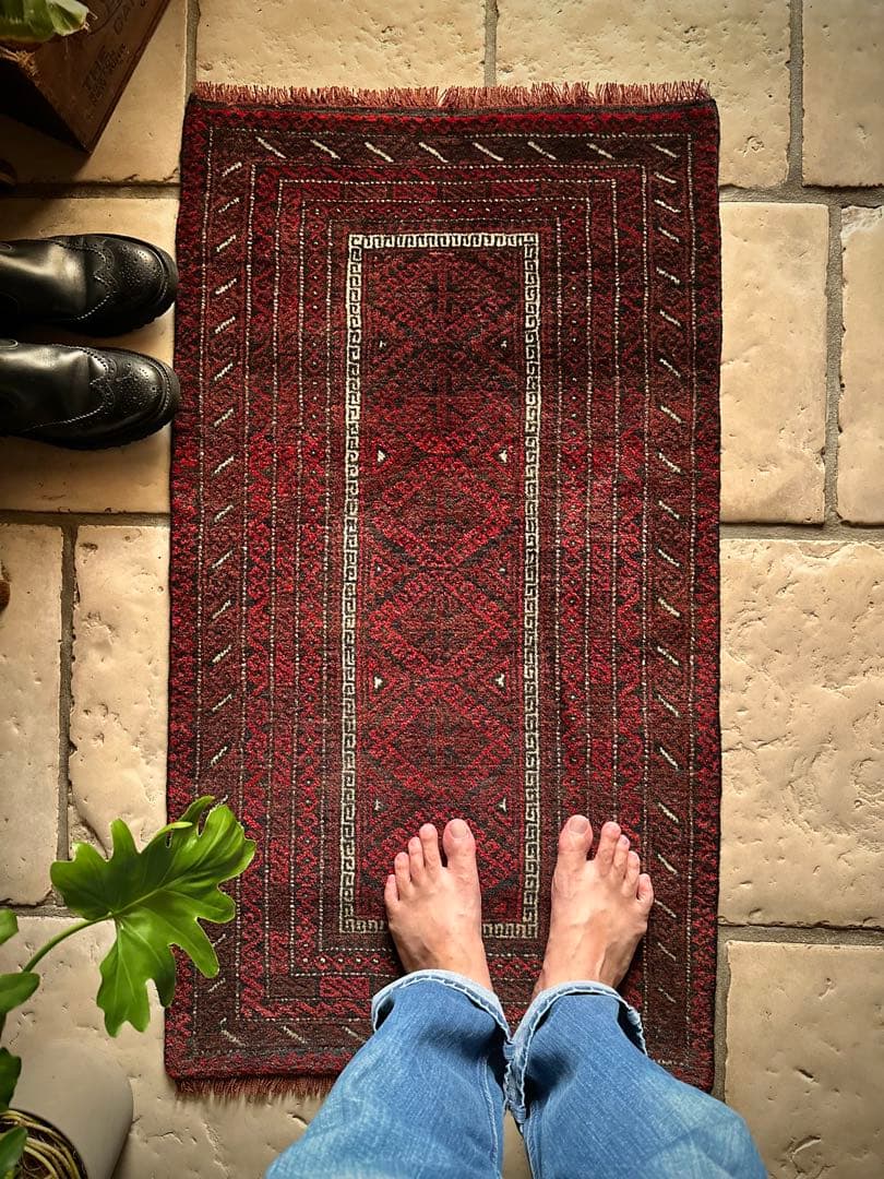 トライバルラグ　ヴィンテージラグ　アフガン　バルーチ族　プリミティブアート　美品