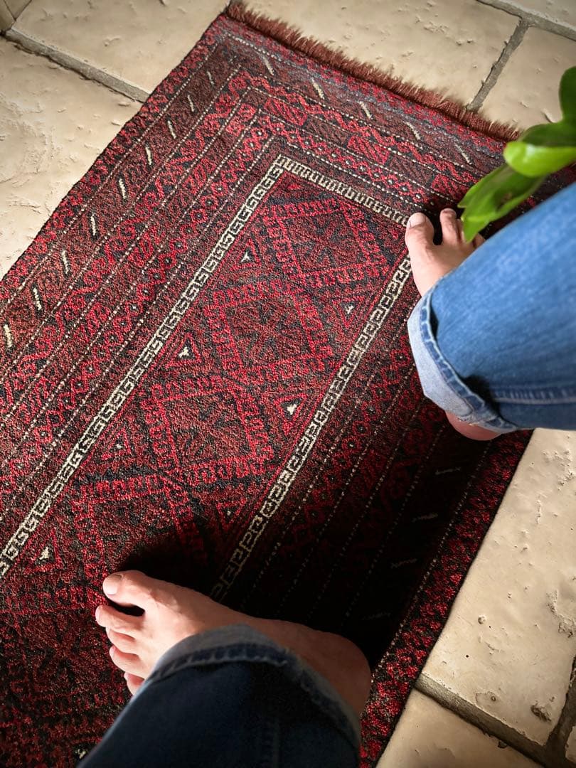 トライバルラグ　ヴィンテージラグ　アフガン　バルーチ族　プリミティブアート　美品