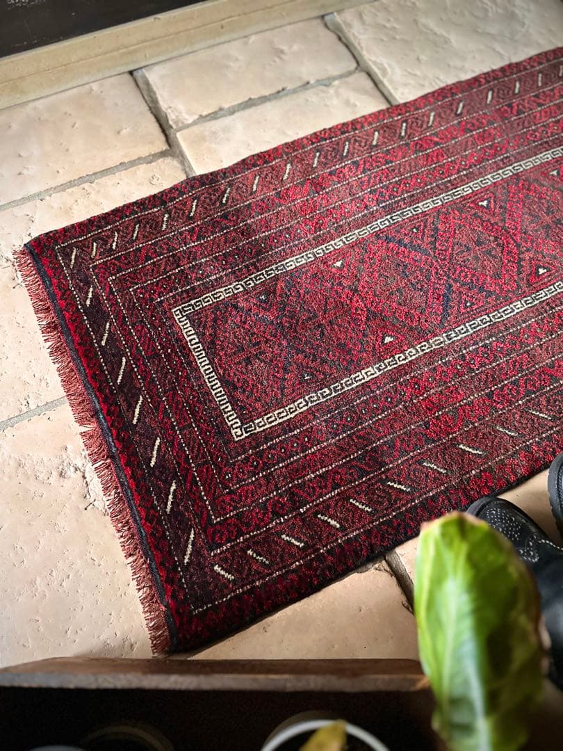 トライバルラグ　ヴィンテージラグ　アフガン　バルーチ族　プリミティブアート　美品