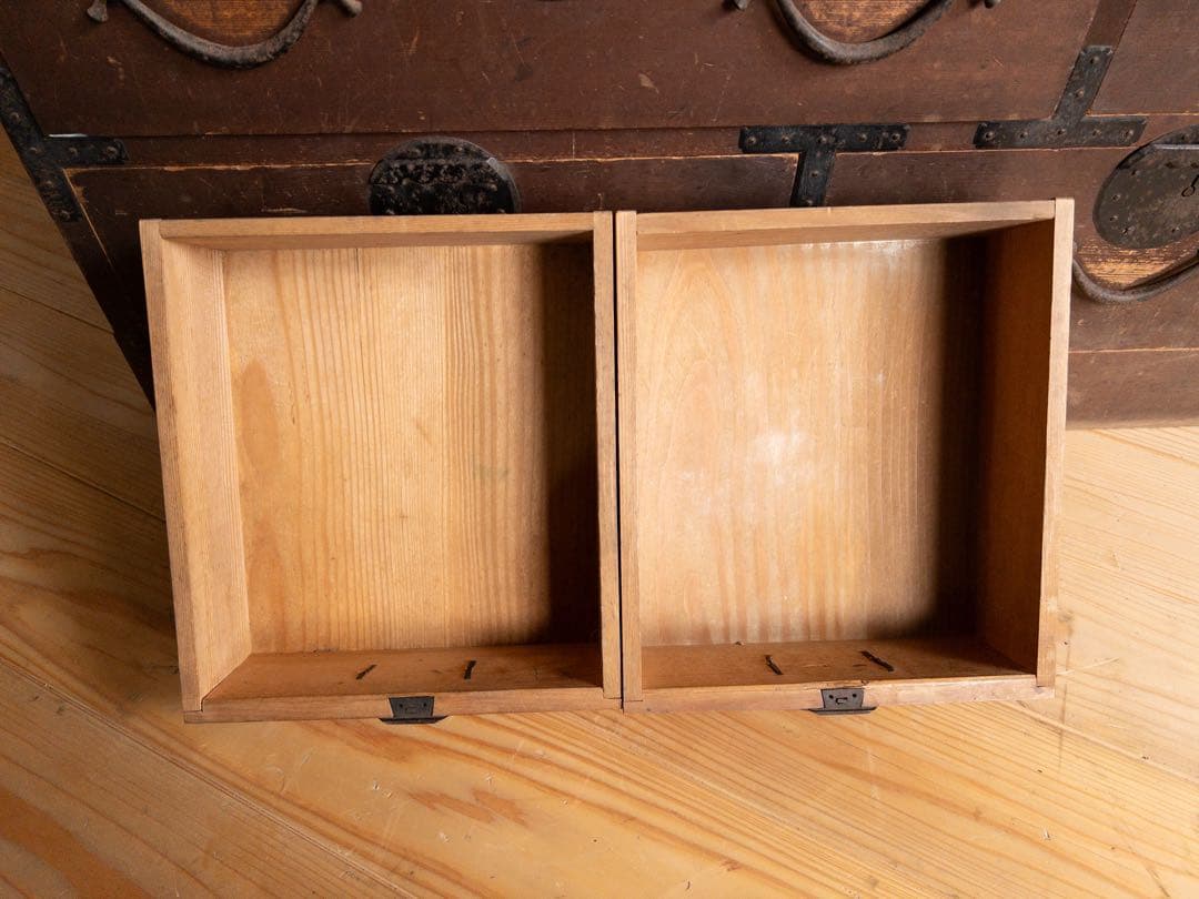 ガラス棚　和箪笥　M065　古道具　古家具　和家具　ビンテージ　アンティーク