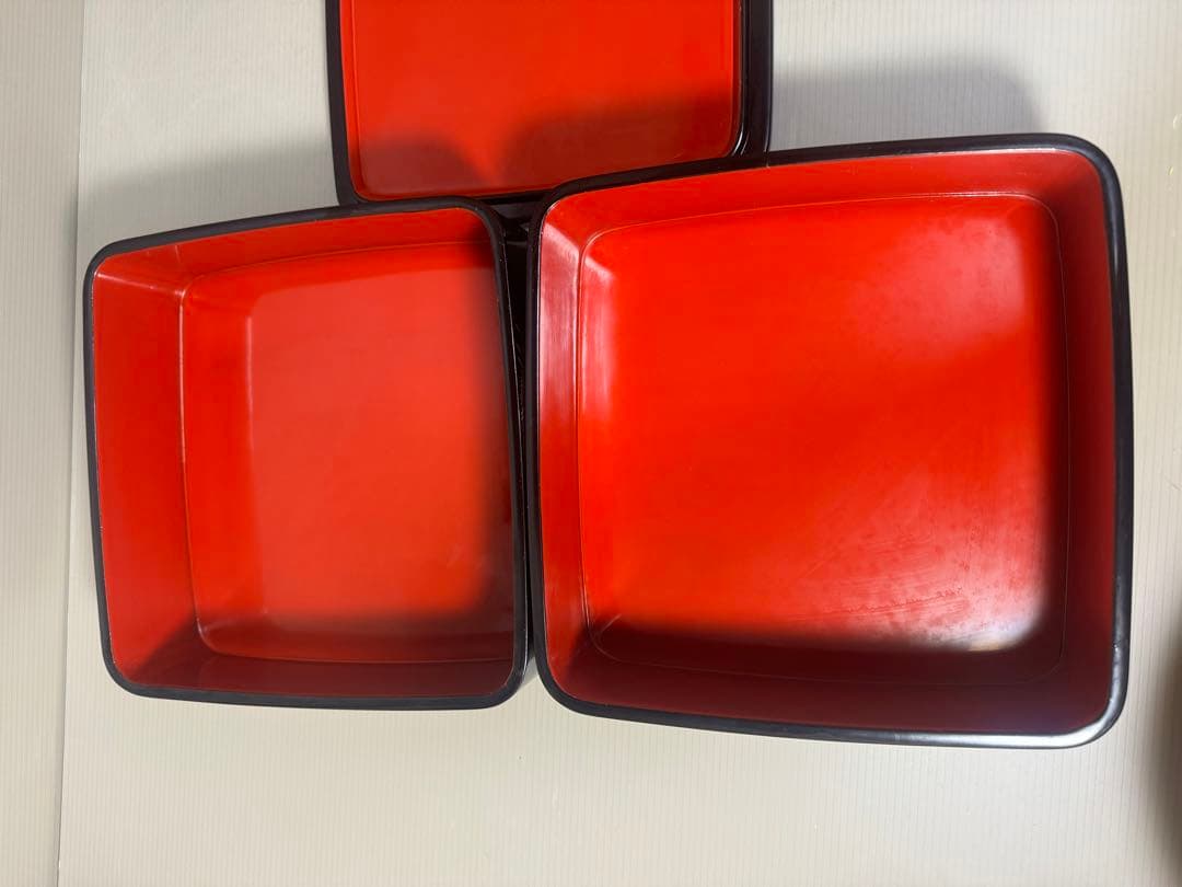 2177  古美術 輪島塗 寿光堂造　沈金蒔絵 二段重 重箱 共箱 時代物