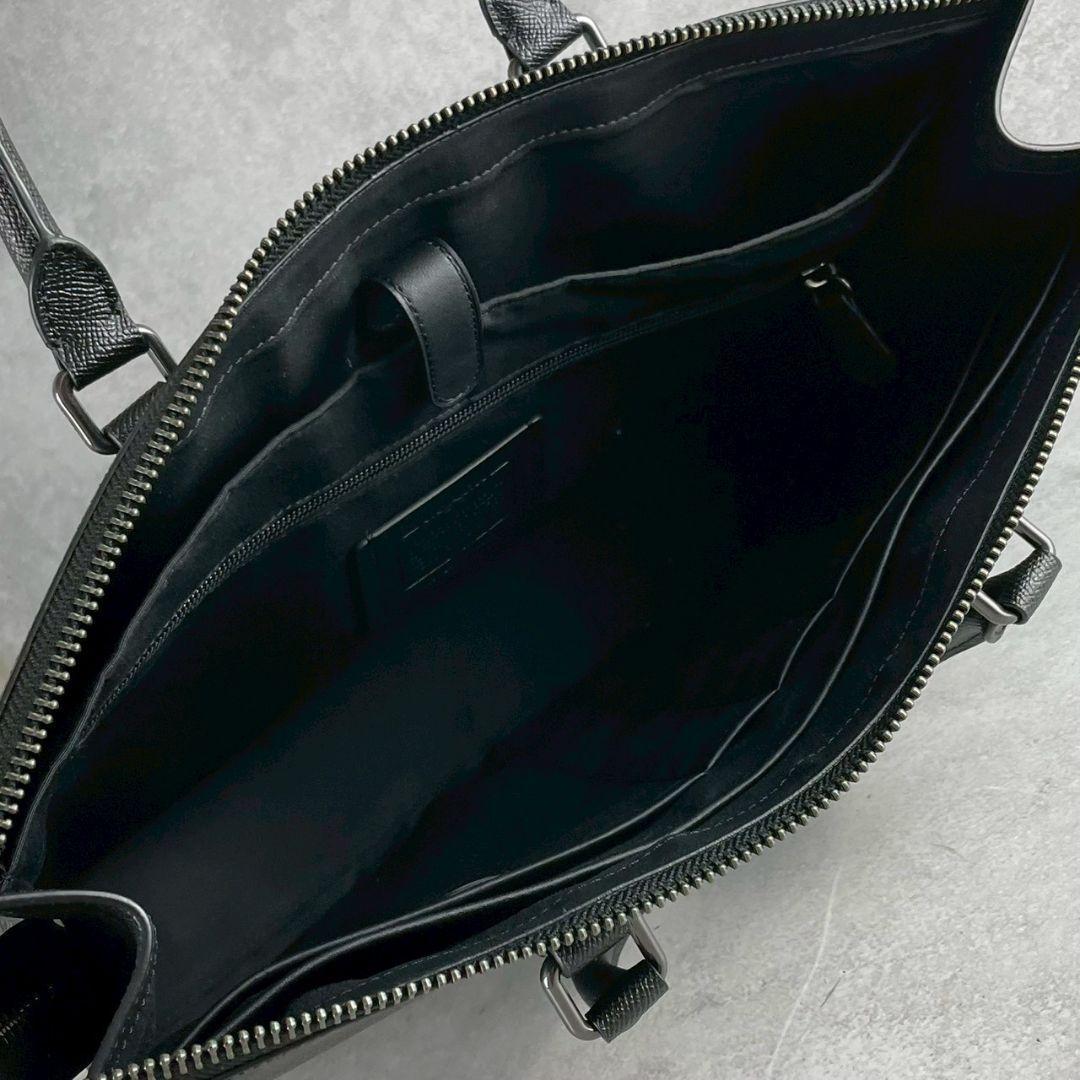 極美品 コーチ グラハム 2way ジップブリーフ ビジネス レザー A4可 黒