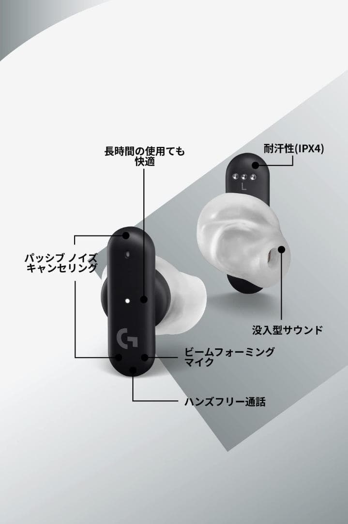 Logicool G FITS ワイヤレス ゲーミングイヤホン FITSBK