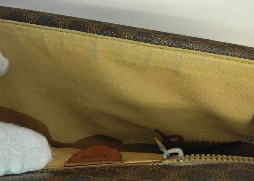 APJ18 セリーヌ マカダム ショルダーバッグ クロスボディ ゴールド金具