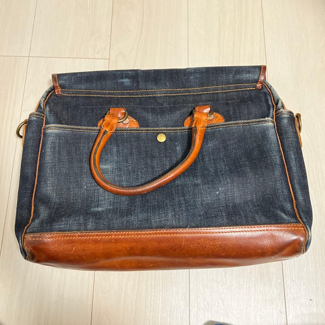 DOUBLE RL RRLデニムレザー ビジネスバッグ ビンテージ