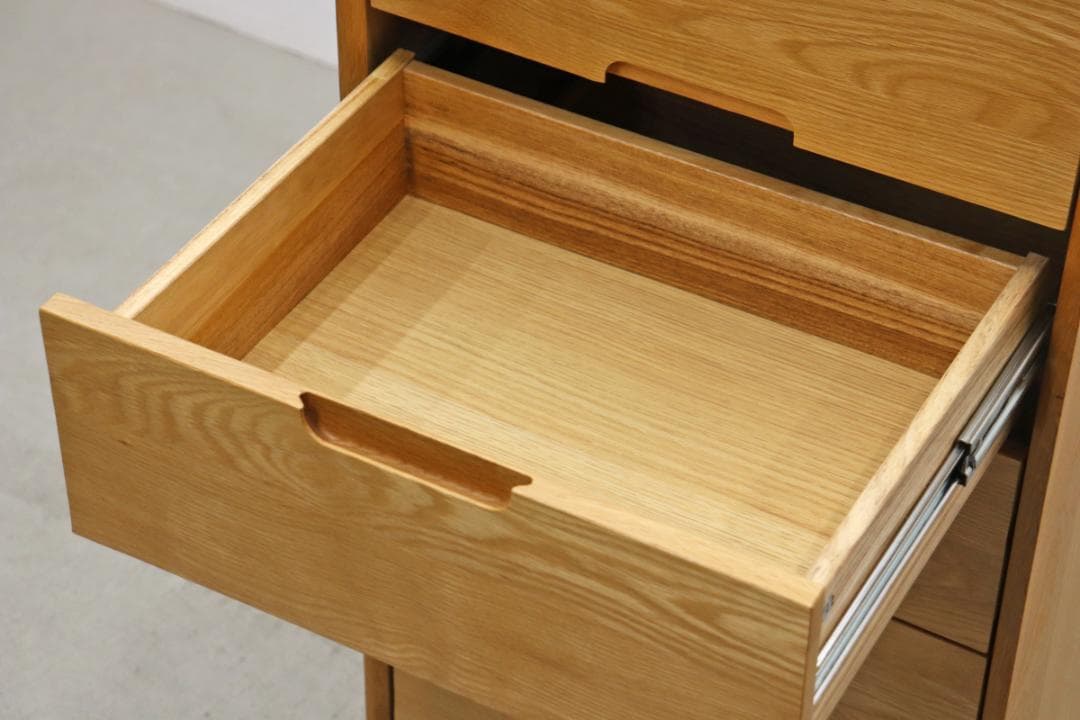 オーク材 ナチュラル モダン チェスト 引き出し キャビネット 収納 リビング