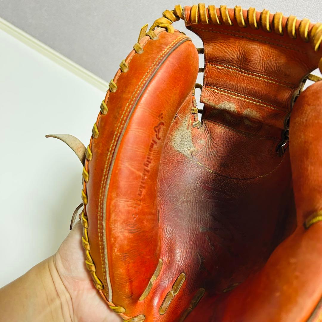 【型超良好】MizunoPro 硬式用 キャッチャーミット オレンジ