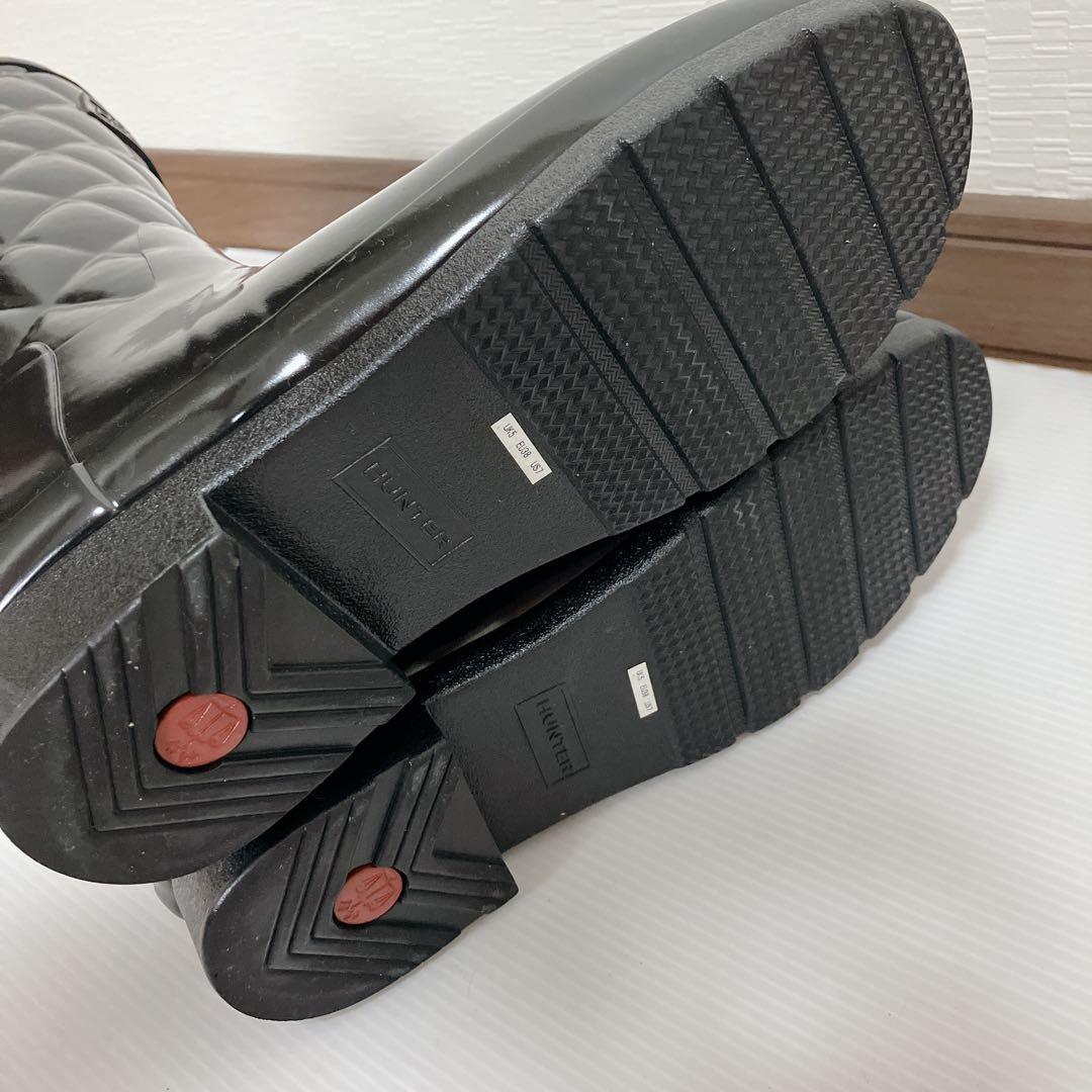 未使用級 HUNTER レインブーツ リファインドグロスキルト UK5