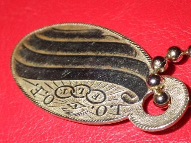 20'S★オッドフェローズ★ビンテージ★タグ★9★キーホルダー★フリーメイソン