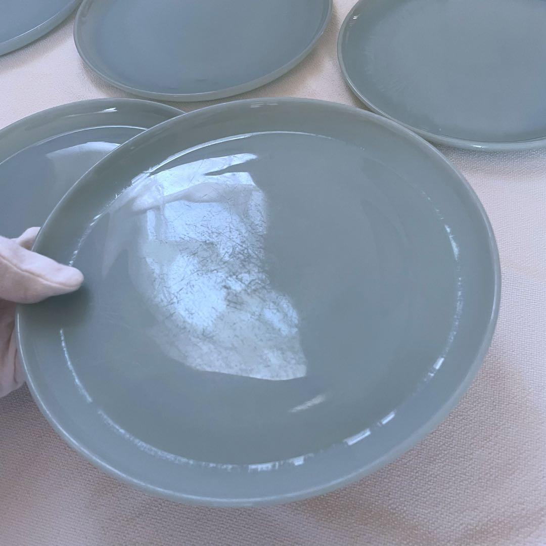 Fire-King   ファイヤーキング　ターコイズブルー　23cmプレート６枚