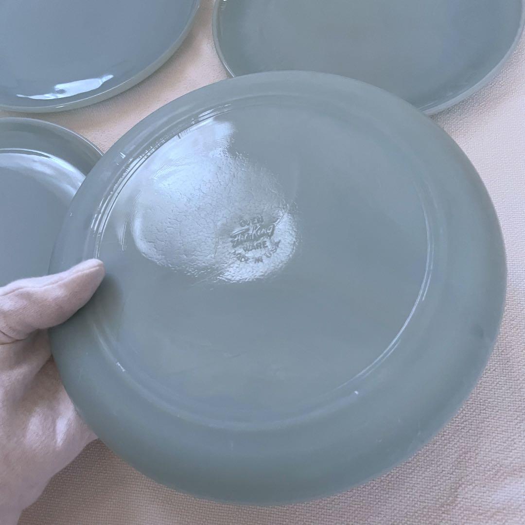 Fire-King   ファイヤーキング　ターコイズブルー　23cmプレート６枚
