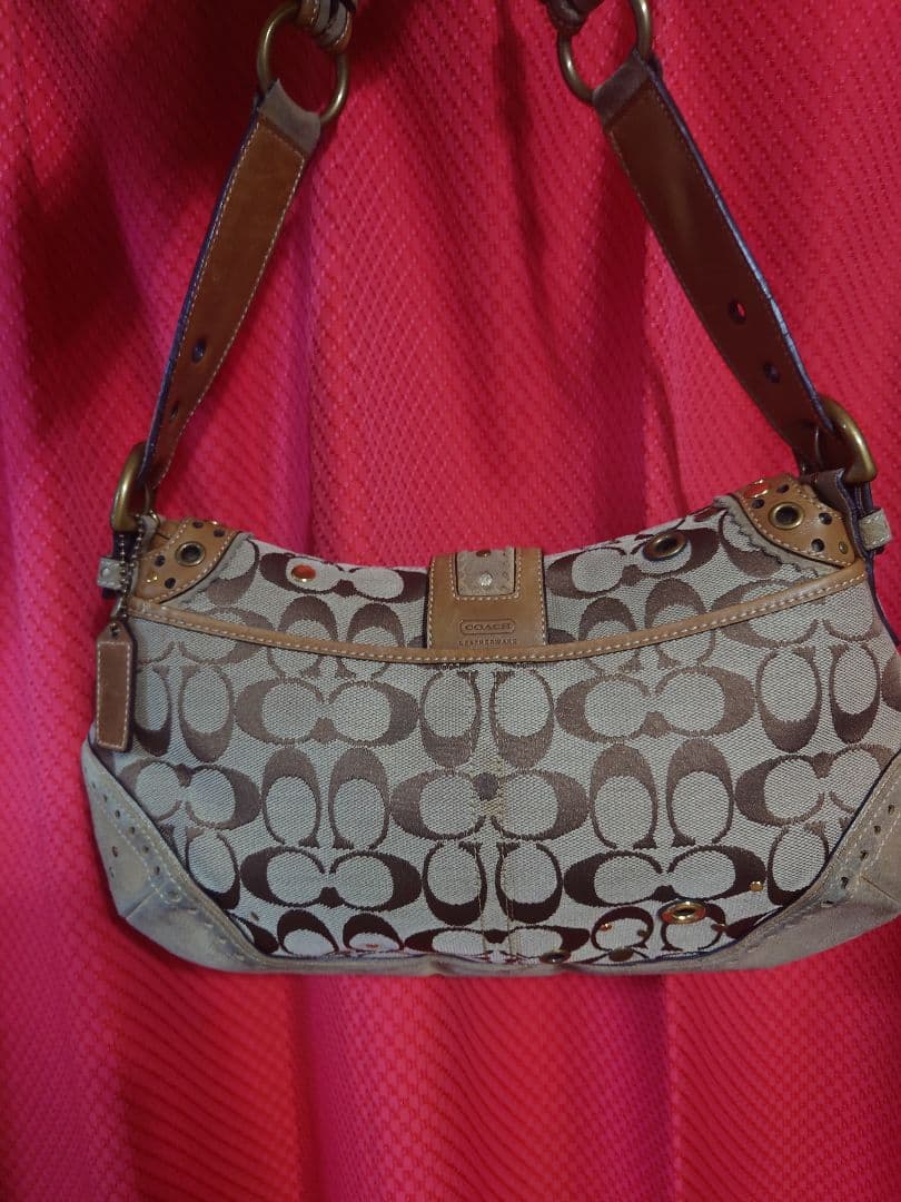 コーチ ショルダーバッグ　ハンドバッグ　スエードy2k