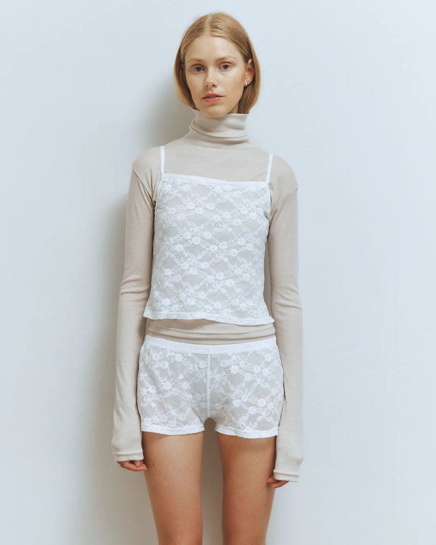 DRAW Lace 2way Tops 白